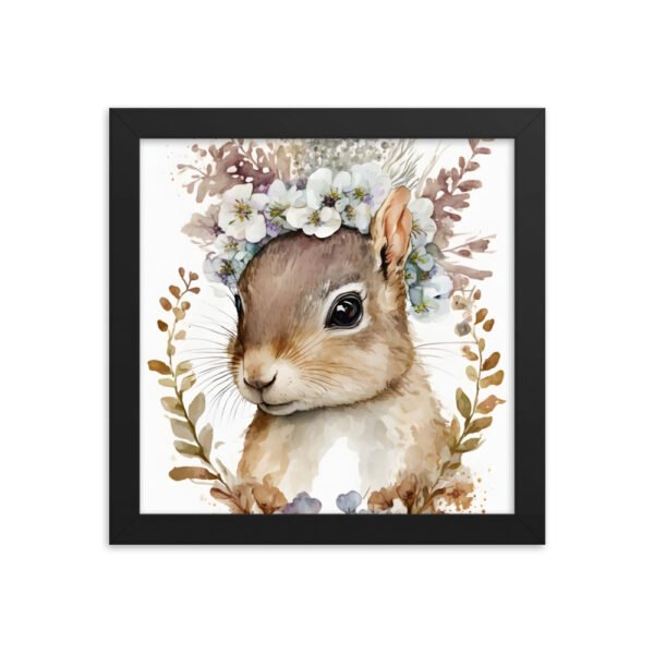 Baby Squirrel Watercolor Framed poster - Image 2