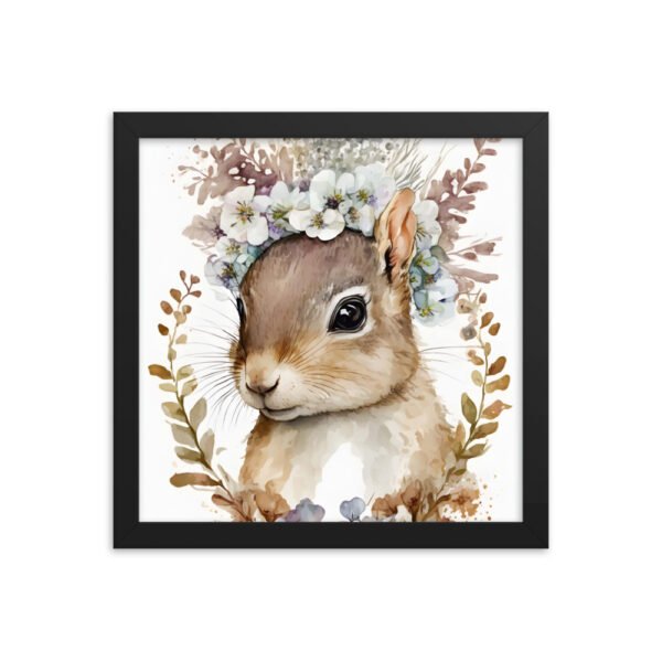 Baby Squirrel Watercolor Framed poster - Image 3
