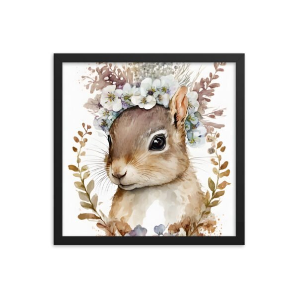 Baby Squirrel Watercolor Framed poster - Image 5