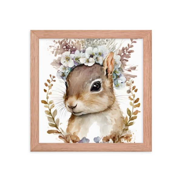 Baby Squirrel Watercolor Framed poster - Image 6