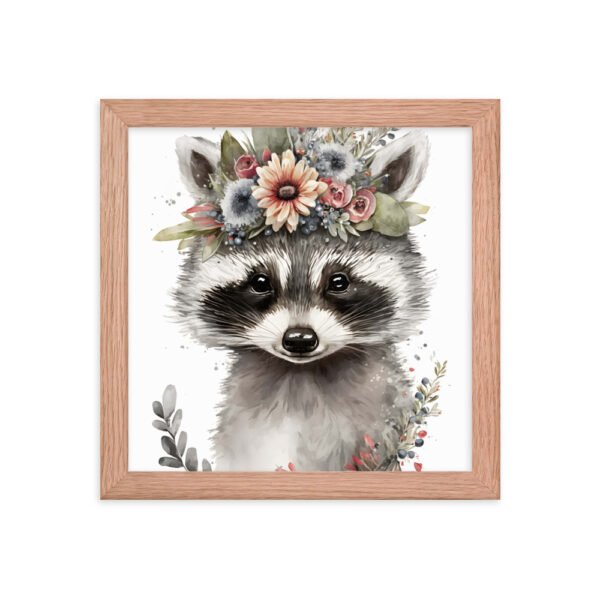 Baby Raccoon Cute Watercolor Framed poster - Image 6