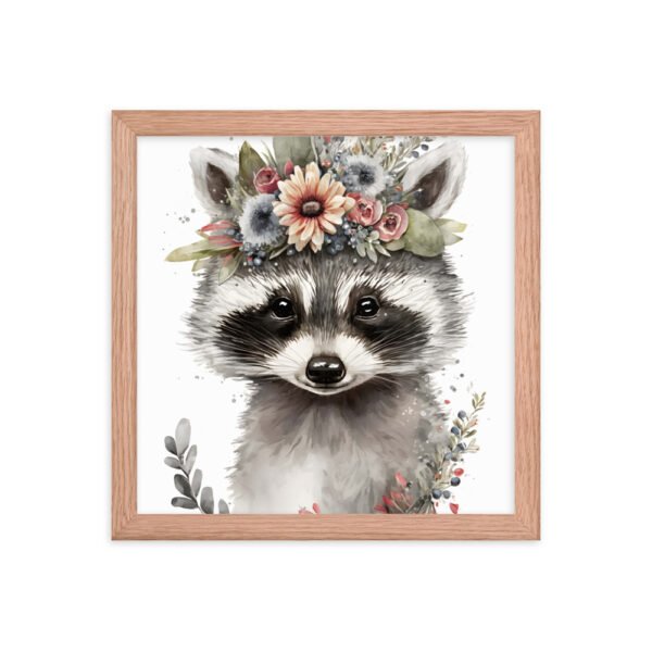 Baby Raccoon Cute Watercolor Framed poster - Image 7