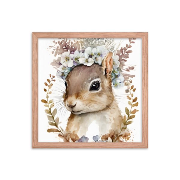Baby Squirrel Watercolor Framed poster - Image 8