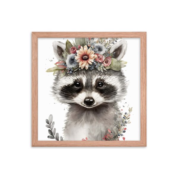 Baby Raccoon Cute Watercolor Framed poster - Image 8