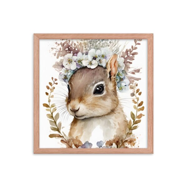 Baby Squirrel Watercolor Framed poster - Image 9