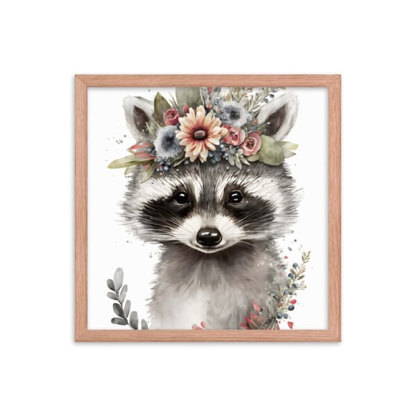 Baby Raccoon Cute Watercolor Framed poster - Image 9