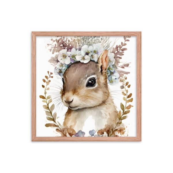 Baby Squirrel Watercolor Framed poster - Image 10