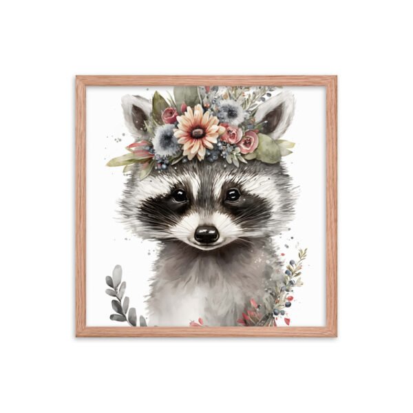 Baby Raccoon Cute Watercolor Framed poster - Image 10