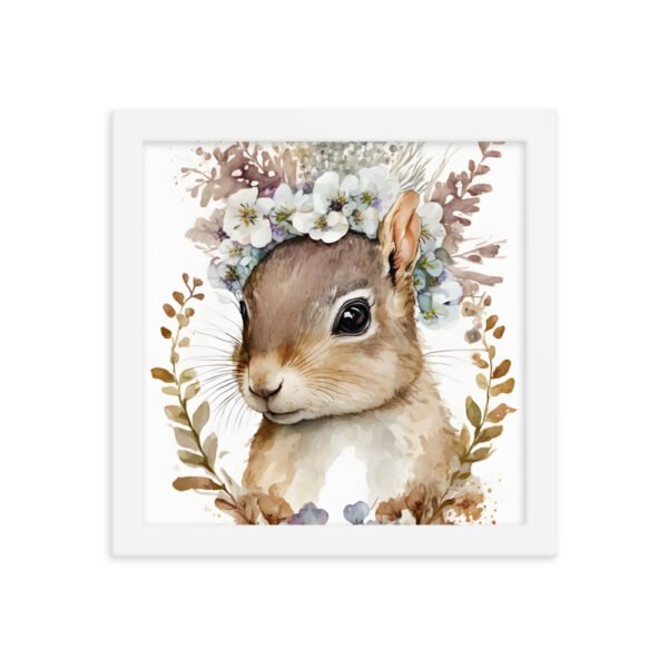 Baby Squirrel Watercolor Framed poster - Image 11