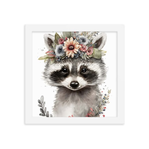 Baby Raccoon Cute Watercolor Framed poster - Image 11