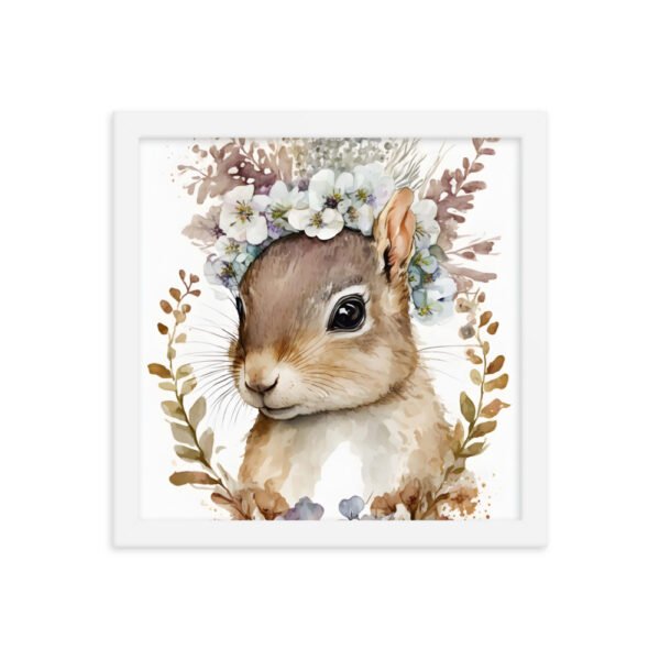Baby Squirrel Watercolor Framed poster - Image 12
