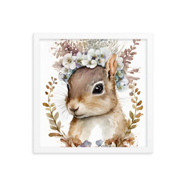 Baby Squirrel Watercolor Framed poster - Image 13