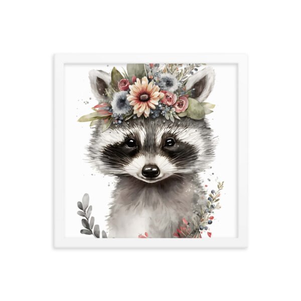 Baby Raccoon Cute Watercolor Framed poster - Image 13