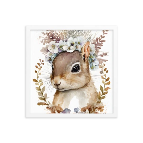 Baby Squirrel Watercolor Framed poster - Image 14
