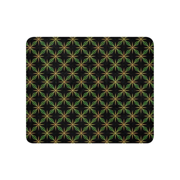 Green Geometric Pattern Sherpa blanket - Image 3