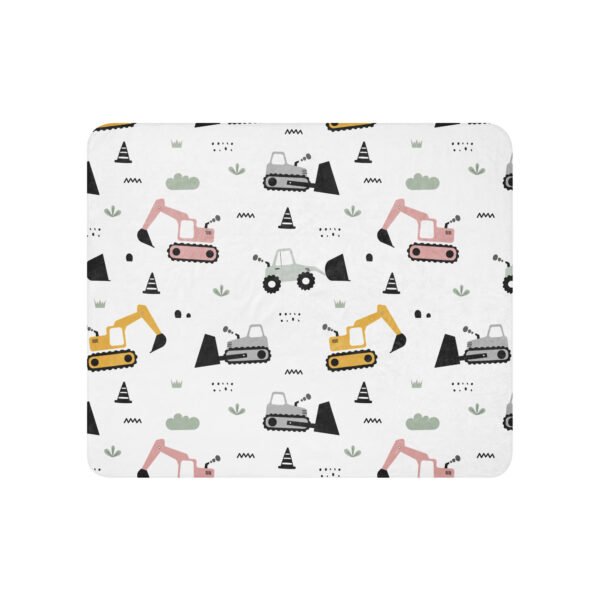 Construction Machinery Kids Boys Girls Sherpa blanket - Image 3