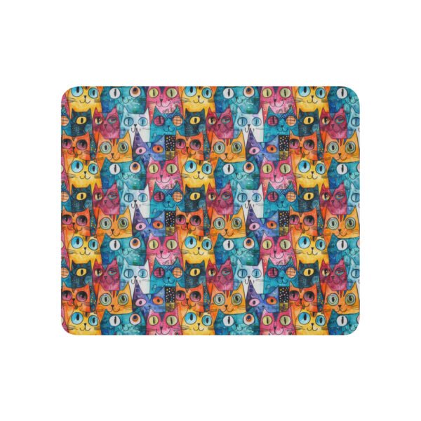 Colorful Abstract Cats Sherpa blanket - Image 3